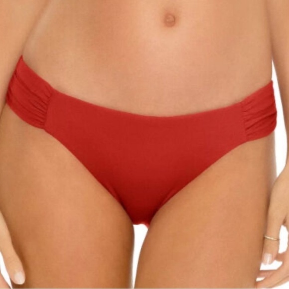 NWT Becca by Rebecca Virtue American Fit Shirred Side Bikini Bottoms - Picture 2 of 5